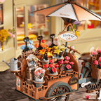 Rolife Blumenwagen 3D Holzpuzzle
