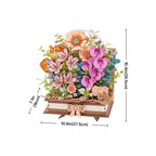 Rowood Holz Blühendes Buch DIY Blumenstrauß 3D Puzzle