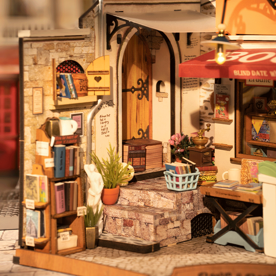 Rolife Eck-Buchhandlung DIY Miniaturhaus