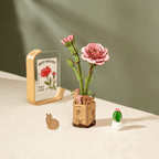 Rowood Holzblume 3D Holzpuzzle Rosa Nelke