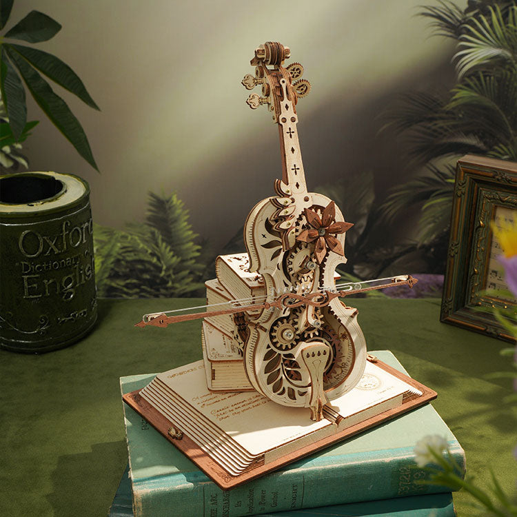 ROKR Magic Cello Mechanische Spieluhr 3D-Holzpuzzle