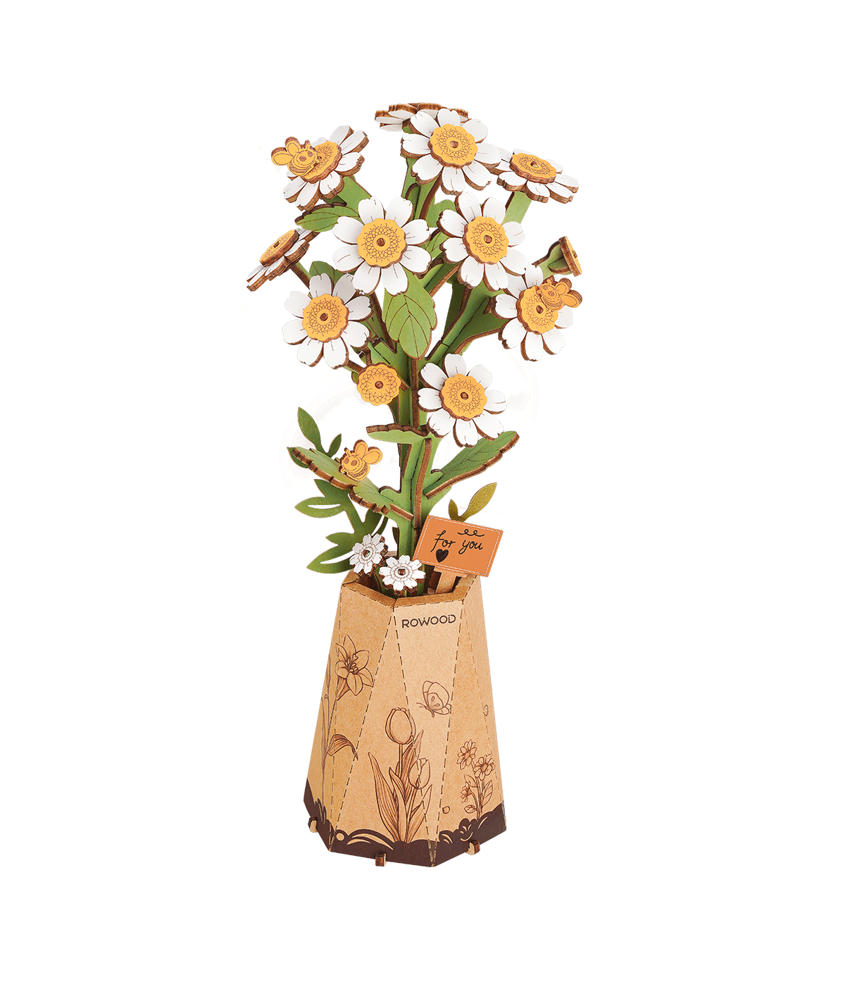 Rowood Holzblume 3D Holzpuzzle Kamille