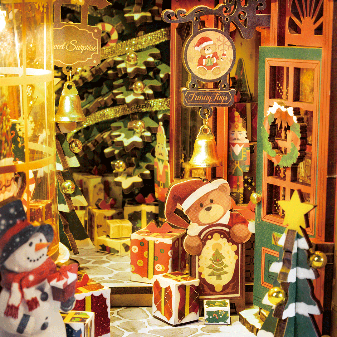 Rolife Weihnachts-Straße DIY Book Nook