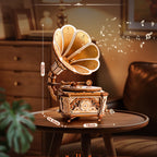ROKR Diva Grammophon Spieluhr Holz 3D Puzzle