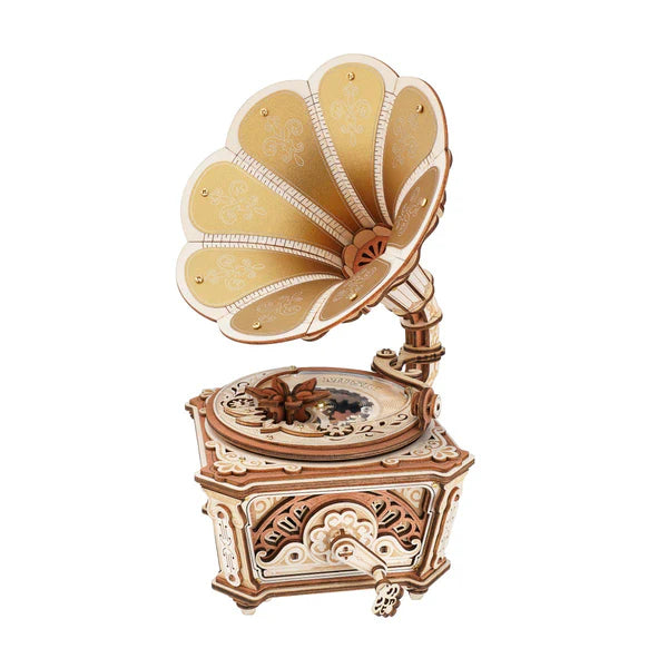 ROKR Diva Grammophon Spieluhr Holz 3D Puzzle