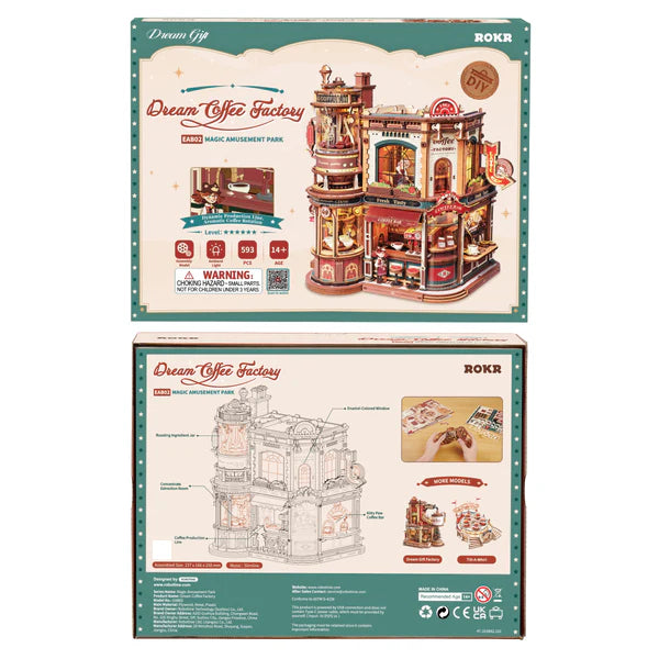 ROKR Traum Kaffeefabrik Spieluhr Holz 3D Puzzle