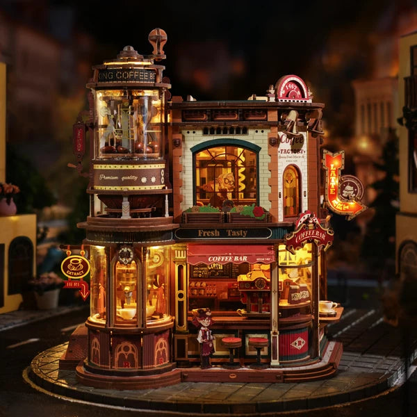ROKR Traum Kaffeefabrik Spieluhr Holz 3D Puzzle
