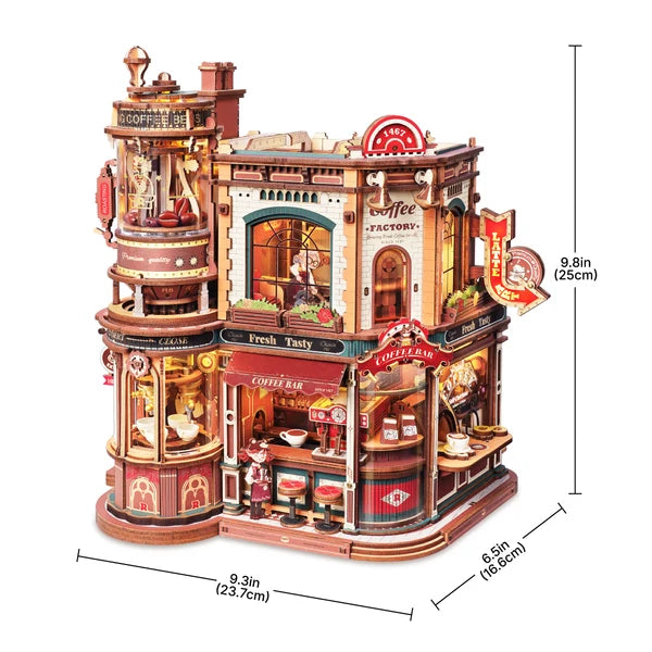 ROKR Traum Kaffeefabrik Spieluhr Holz 3D Puzzle