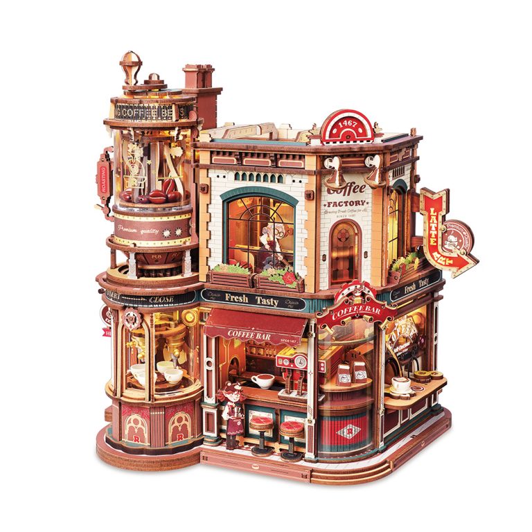 ROKR Traum Kaffeefabrik Spieluhr Holz 3D Puzzle