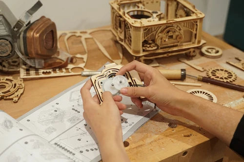 ROKR Klassisches Grammophon 3D Holzpuzzle (Elektrische Version)
