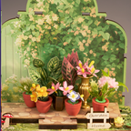 Rolife Grüner Springbrunnen Garten DIY Miniaturhaus