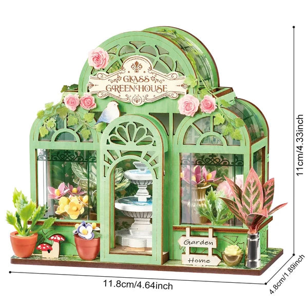 Rolife Grüner Springbrunnen Garten DIY Miniaturhaus