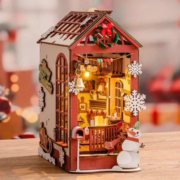 Rolife Weihnachtliches Indoor-Szenen Book Nook