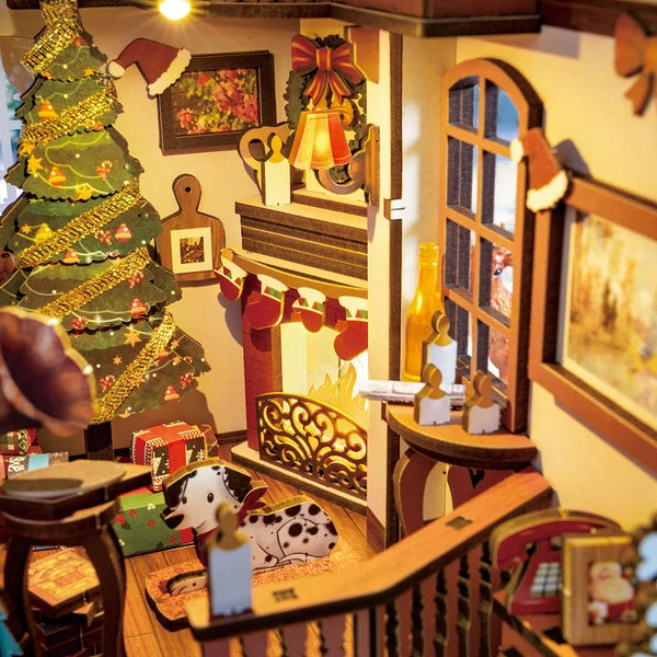 Rolife Weihnachtliches Indoor-Szenen Book Nook