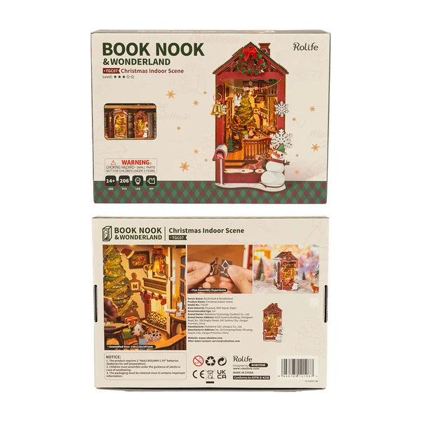 Rolife Weihnachtliches Indoor-Szenen Book Nook