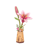 Rowood Holzblume 3D Holzpuzzle Rosa Lilie