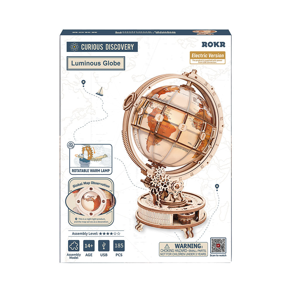 ROKR Leuchtglobus 3D-Holzpuzzle
