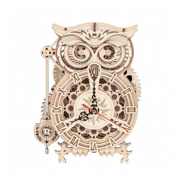 ROKR Eulen-Uhr Mechanisches 3D-Holzpuzzle