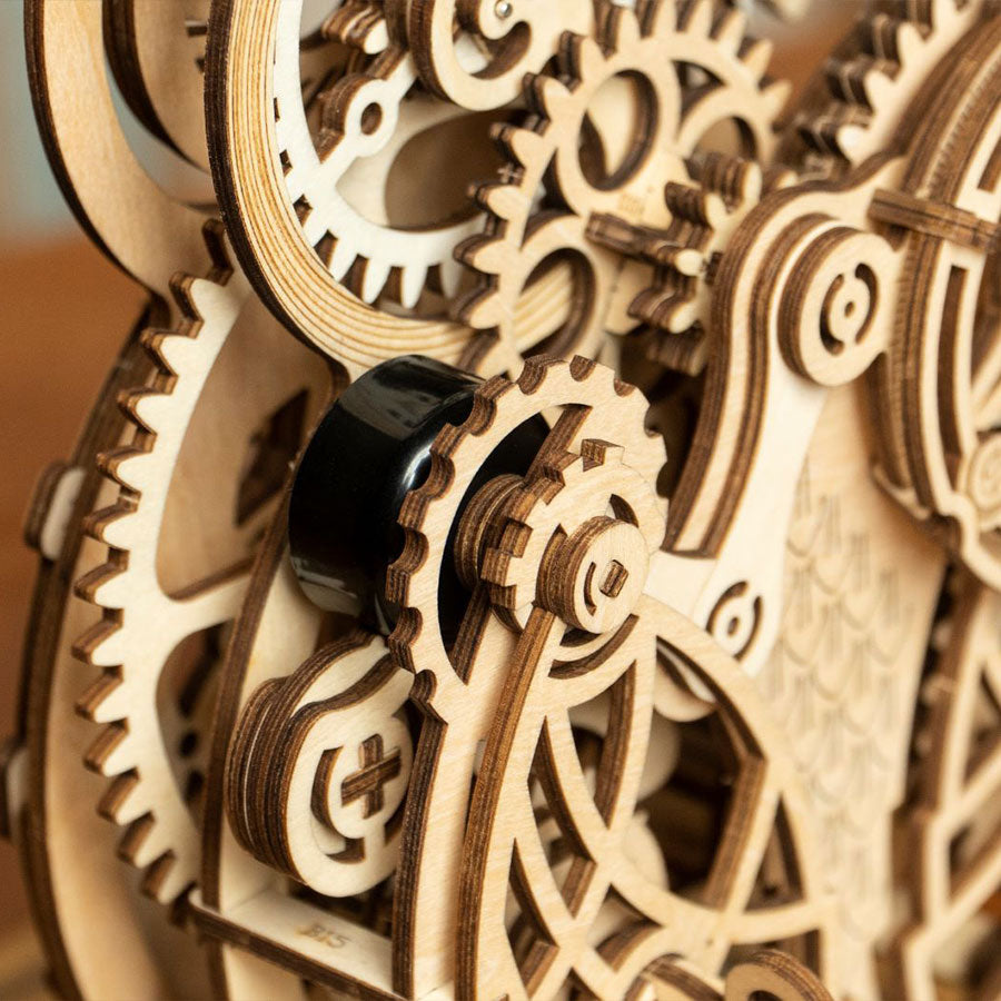 ROKR Eulen-Uhr Mechanisches 3D-Holzpuzzle