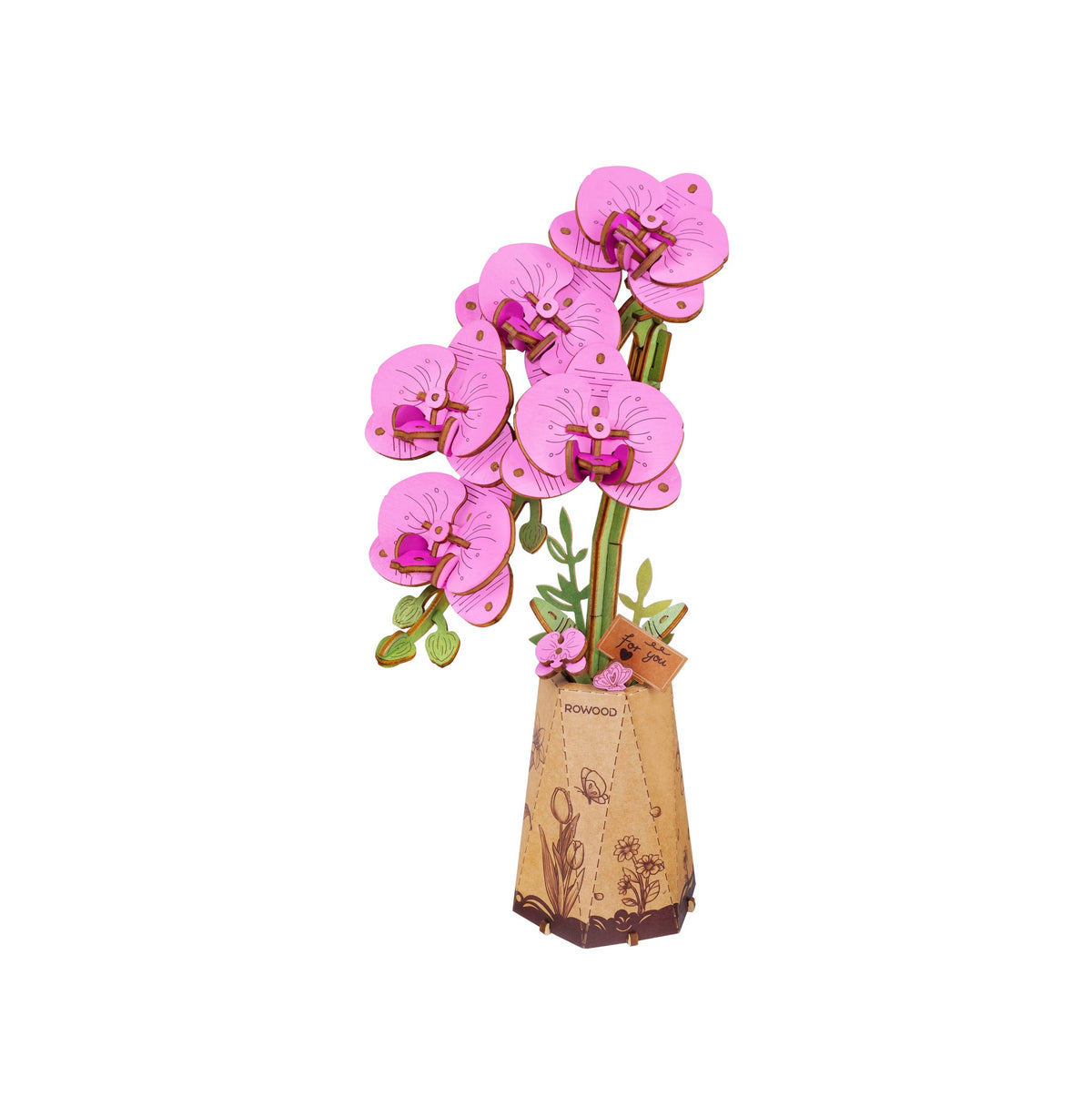Rowood Lila Orchidee DIY Blumen 3D Holzpuzzle