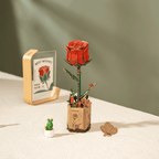 Rowood Holzblume 3D Holzpuzzle Rote Rose