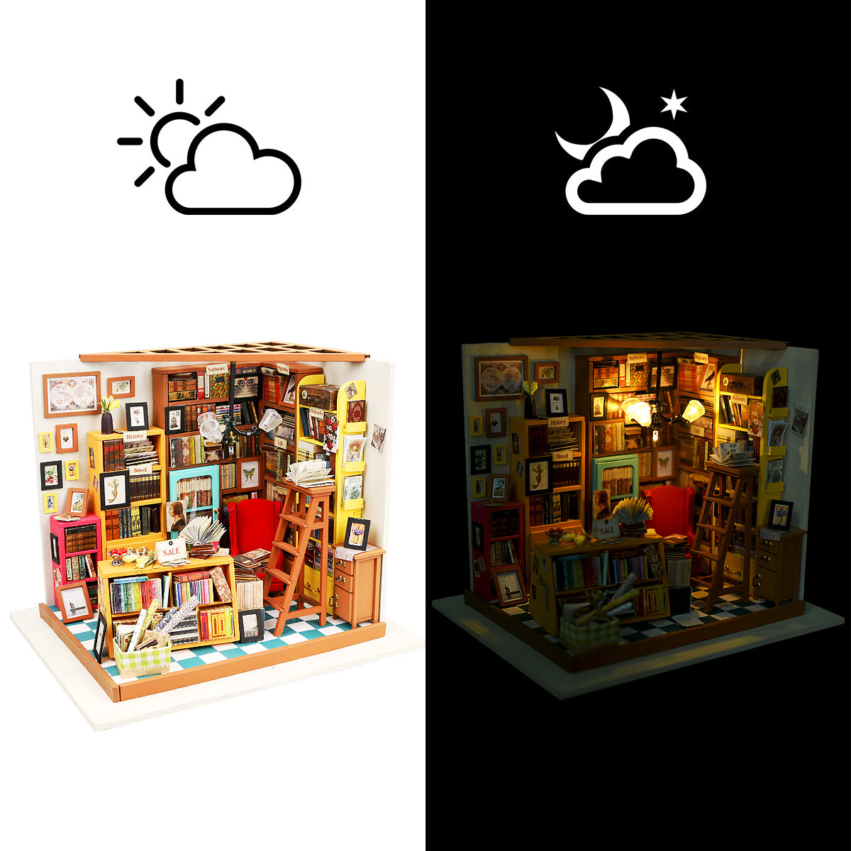 Rolife Sam's Studierzimmer-Bibliothek DIY Miniaturhaus
