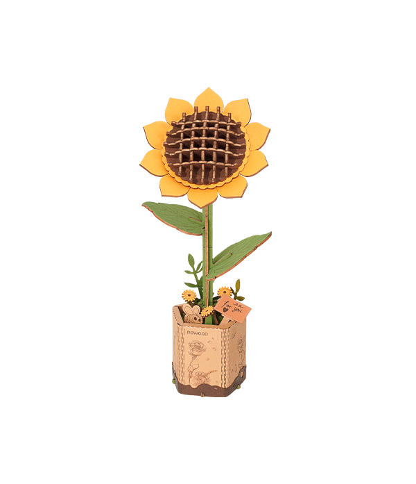 Rowood Wooden Flower 3D Puzzle Sonnenblume
