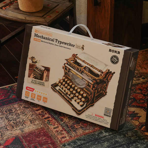ROKR Mechanische Schreibmaschine Holz 3D Puzzle (Klassische Version)