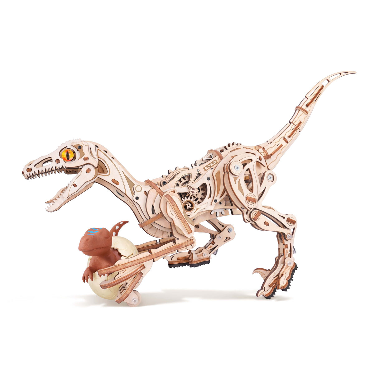Mechanisches 3D-Holzpuzzle ROKR Velociraptor