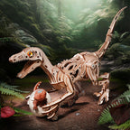 Mechanisches 3D-Holzpuzzle ROKR Velociraptor