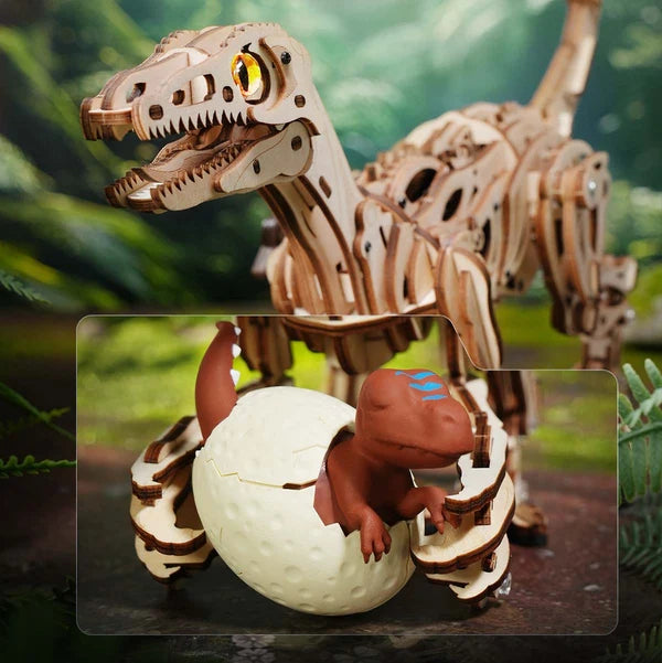 Mechanisches 3D-Holzpuzzle ROKR Velociraptor