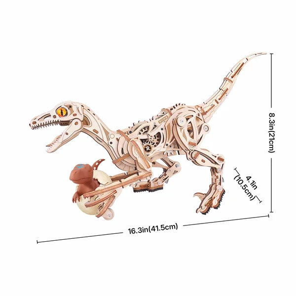Mechanisches 3D-Holzpuzzle ROKR Velociraptor