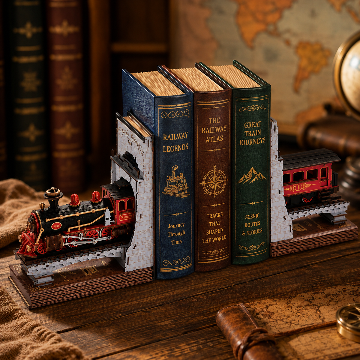 Rolife Century Train DIY Bücherstütze